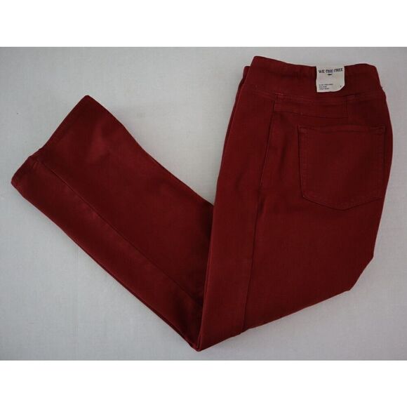 We The Free OB1721763 Women's Sz M Red In My Feelings Mid Rise Crop Boot Jeans - Picture 7 of 8